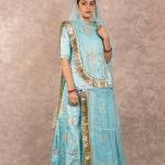 Ocean Blue Gottapatti Kundan Work Rajputi Poshak | Dori Work on Pure Georgette | Jaipurio Designer Collection